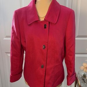 Tahari pink  vtg  Textured Blazer barbiecorp